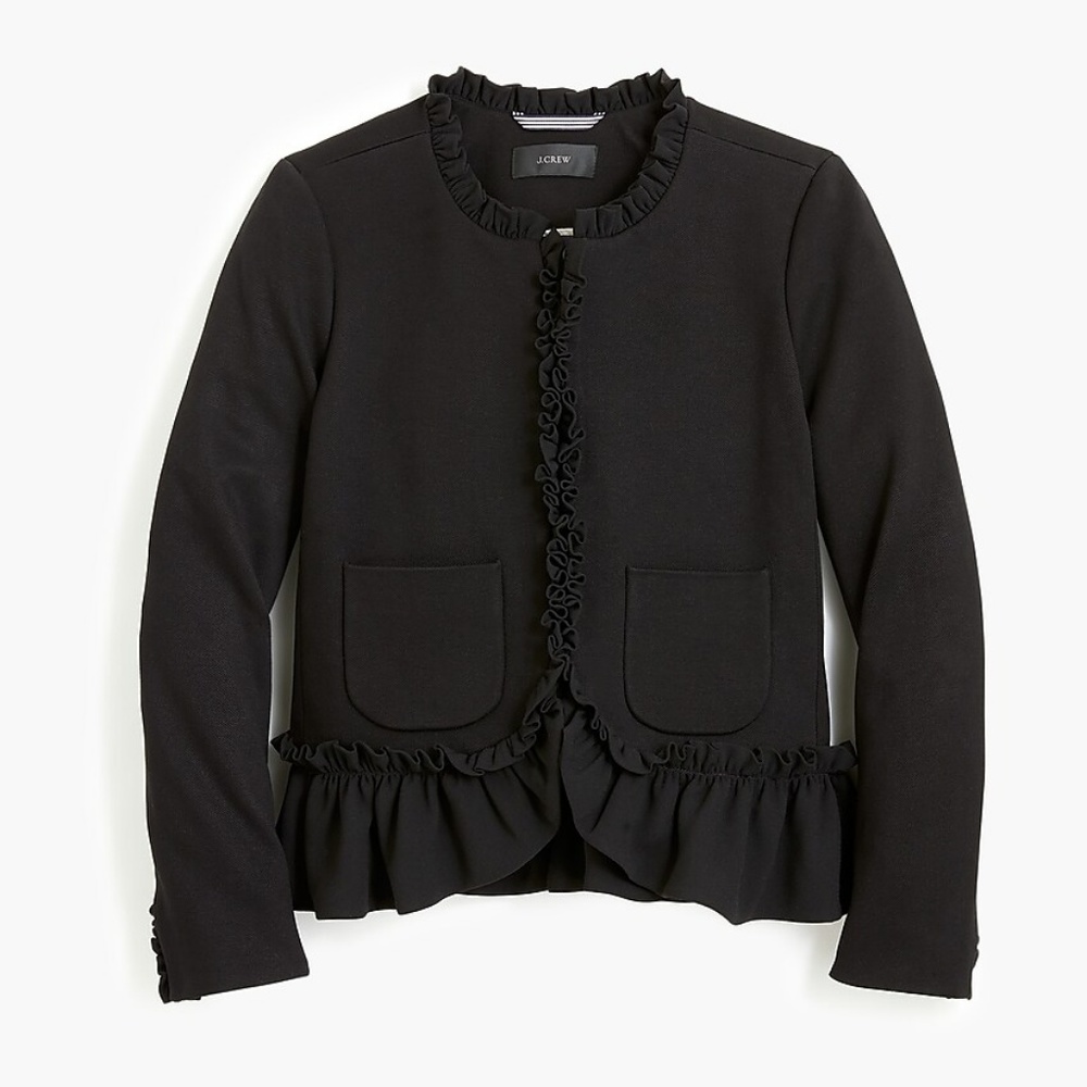 J Crew The Going Out Blazer With Ruffles sz 12